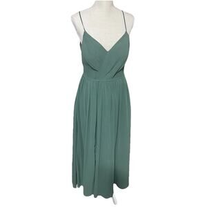 Azazie Cora Dress Bridesmaid Gown Prom Long Dark Green Size M Sleeveless